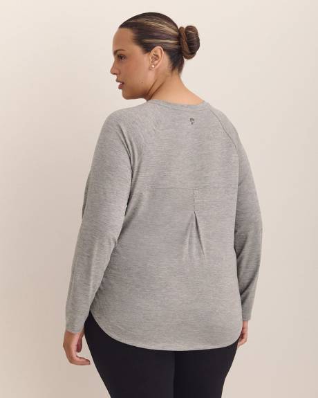 T-shirt à manches longues et col rond, tissu responsable - Active Zone