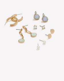 Coloured Fashion Earrings, Set of 6