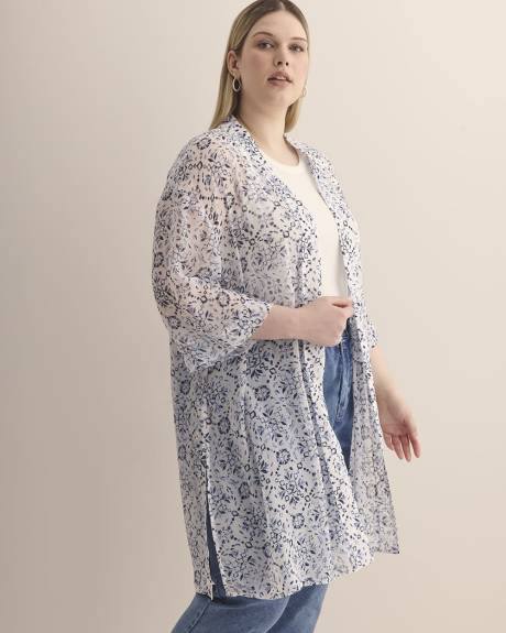 Printed Dropped-Shoulder Tunic Overpiece
