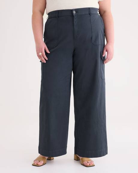 Cotton Wide-Leg Cargo Pant