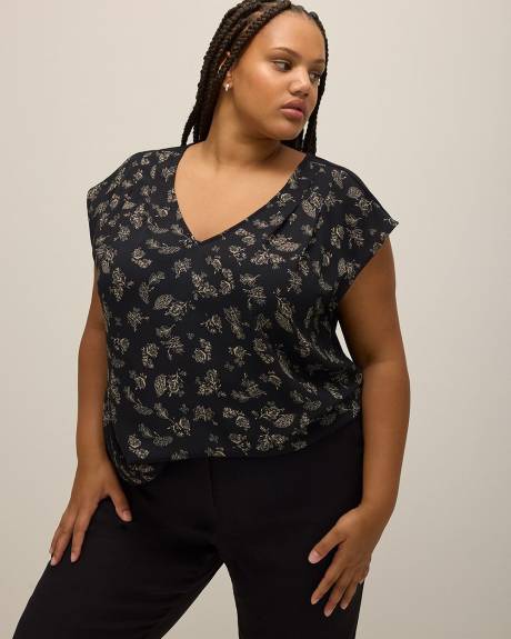 Blouse légère bimatière, tissu responsable
