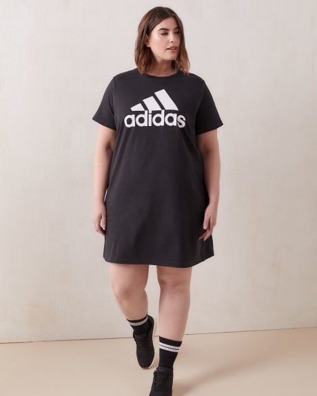 Robe t-shirt avec logo, noir - adidas