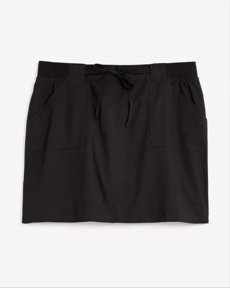 Cotton Skort With Ribbed Waistband