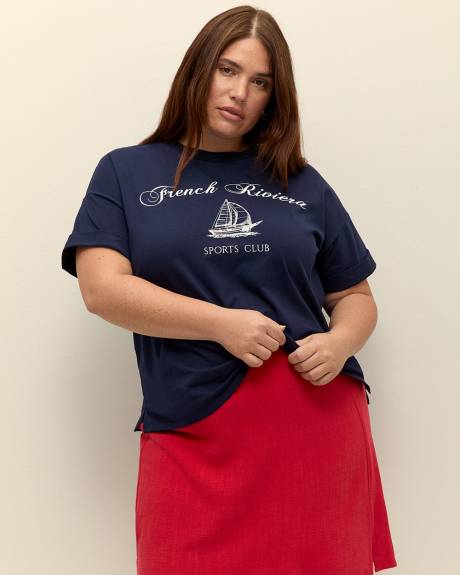 Cotton Boxy-Fit Crewneck T-shirt - PENN. Essentials