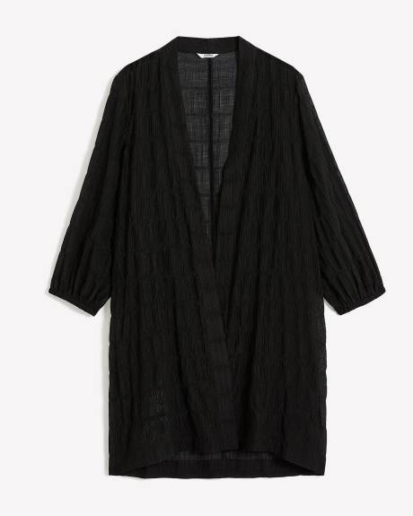 Long-Sleeve Black Kimono