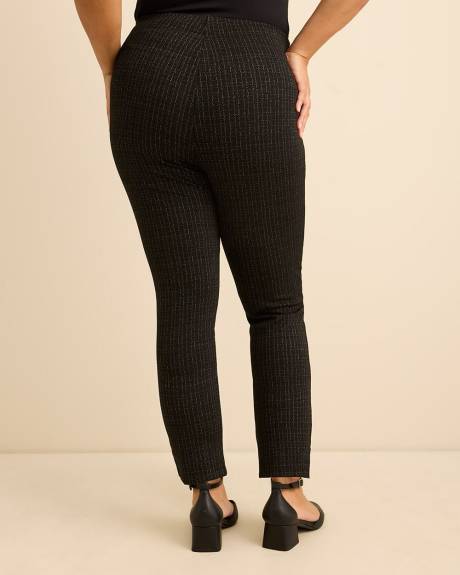 Textured Grid Pattern Crop Legging