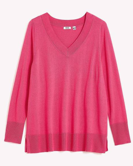 Fine Gauge Cotton Blend Sweater