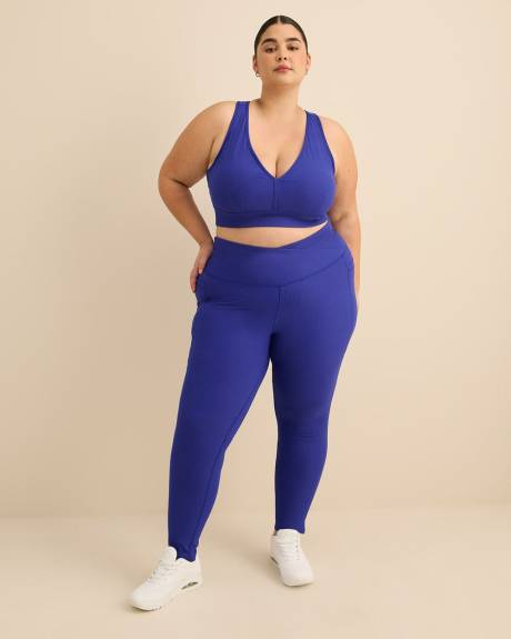 Haut sport c&ocirc;tel&eacute; court &agrave; encolure en V - Active Zone