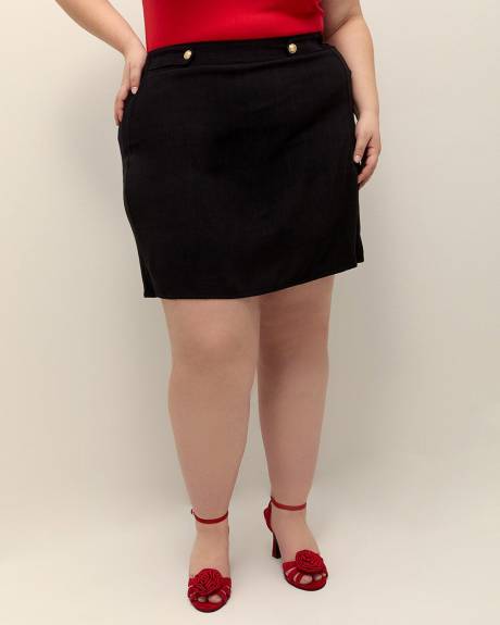 Jupe-short nautique en mélange de lin