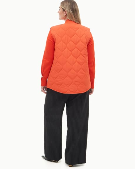 Responsible, Quilted Vest With Rib Knit At Collar - Addition Elle