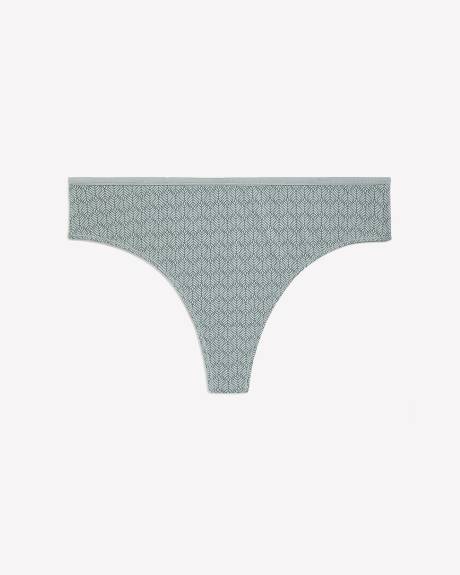 Culotte tanga en coton sauge à motif de fougère - ti Voglio