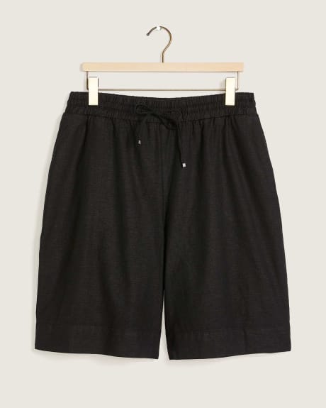 Linen Blend Pull-On Bermuda - Addition Elle