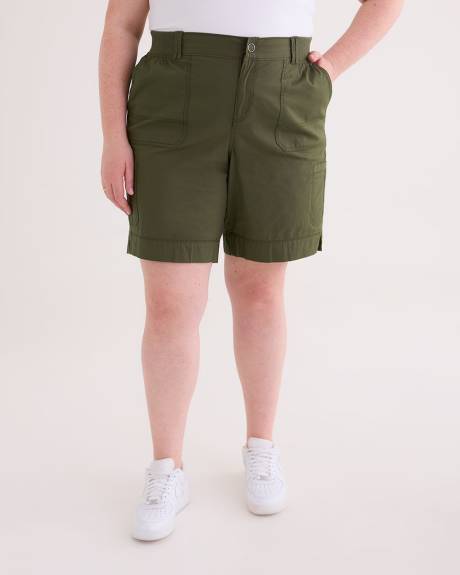 Cotton Bermuda with Ribbed Waistband