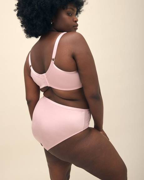 Lilac Satin High-Cut Brief with Lace Embroidery - Déesse Collection