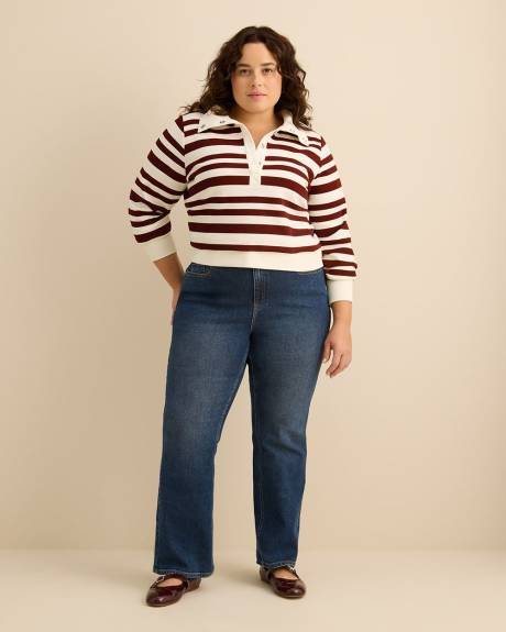 Mock-Neck Fleece Knit Top