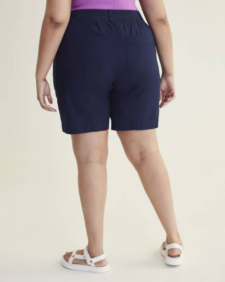 Cotton Cargo Bermuda with Rib Waistband