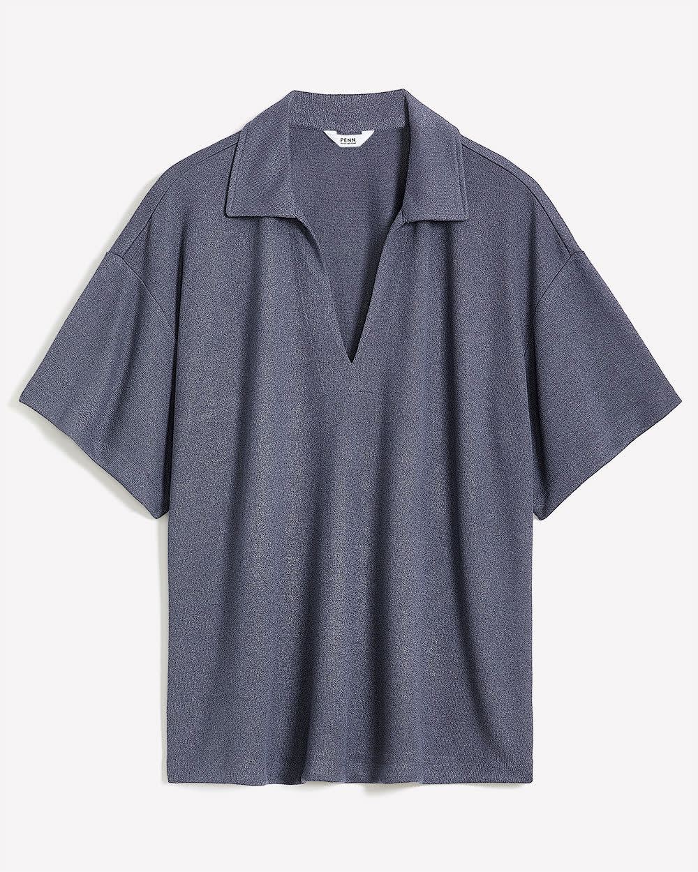 Short-Sleeve Polo Knit Top | Penningtons