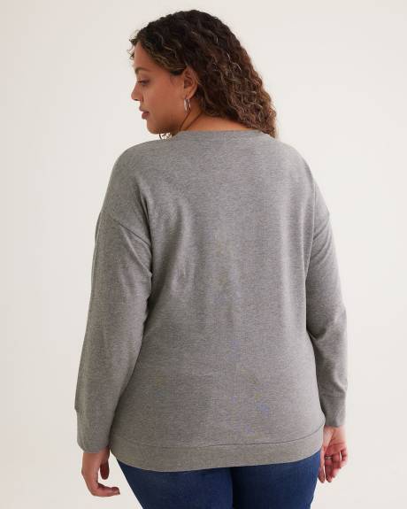 Christmas Sweatshirt with Snoopy Print