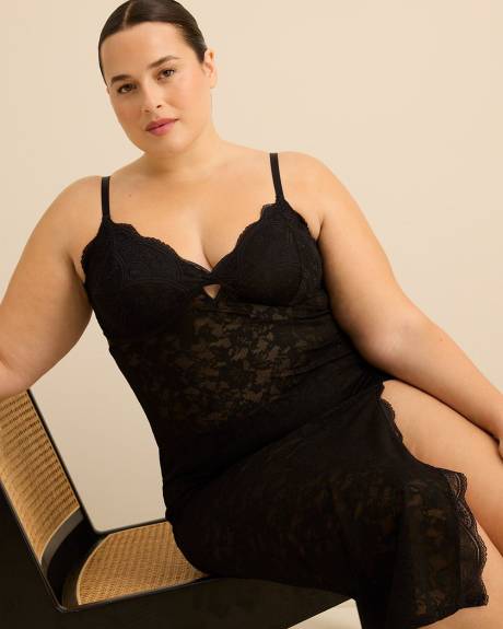 Nuisette sexy en dentelle noire - D&eacute;esse Collection