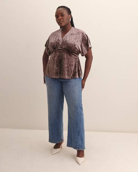 Fit-and-Flare Velvet Knit Top - Addition Elle