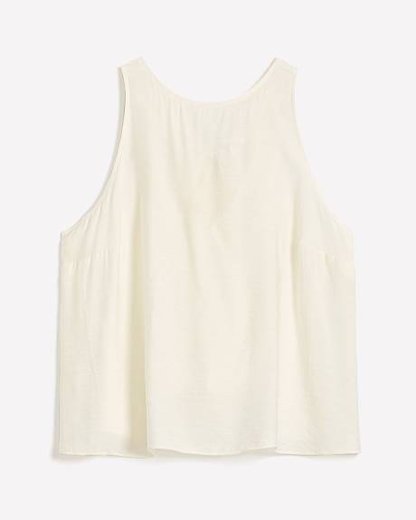 Sleeveless Swing Blouse with Back Bow Tie