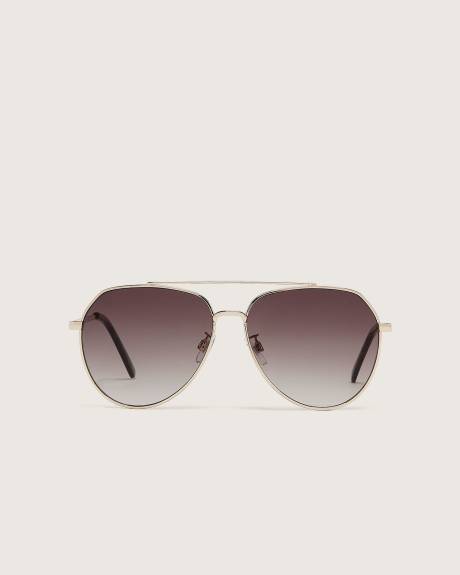 Lunettes de soleil dorées style aviateur