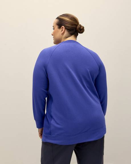 Sweatshirt en molleton avec col en V et bandes côtelées - Active Zone