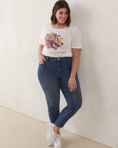 Printed U-Neck Boyfriend Tee