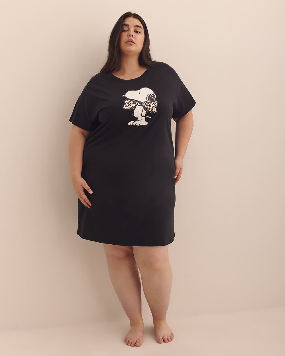 Black Snoopy Short-Sleeve Sleepshirt - ti Voglio