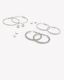 Anneaux et clous d'oreilles avec strass, ens. de 6