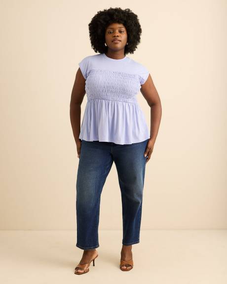 Haut &agrave; manches longues en tricot smock&eacute; - Addition Elle