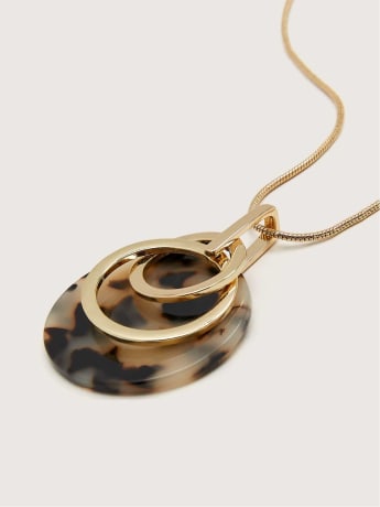Long Necklace With Hoop And Tortoise Pendant - In Every Story