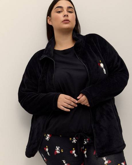 Manteau noir duveteux de Snoopy - ti Voglio