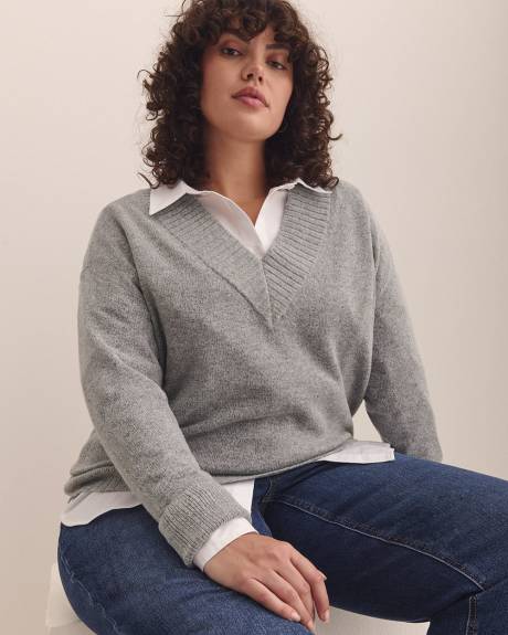 V-Neck Tunic Sweater