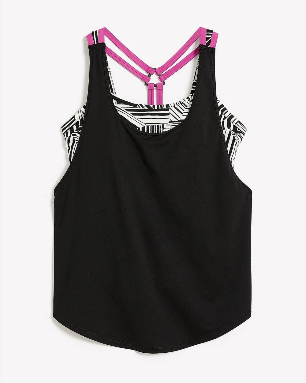Black Tankini with Under Crop Top Active Zone Penningtons