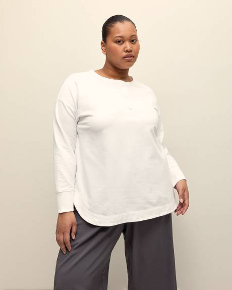 Pull molletonné à col Henley - Active Zone