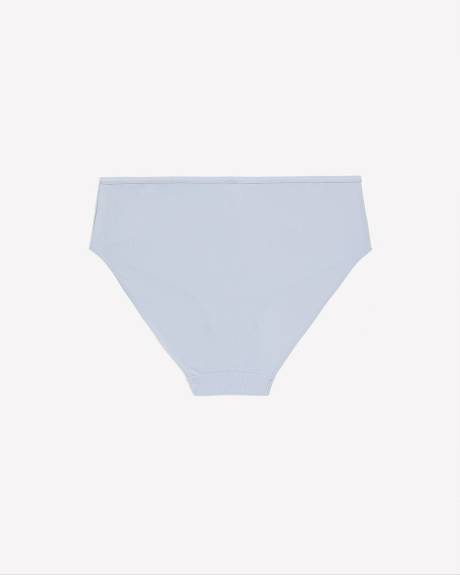 High-Cut Blue Ribbed Microfibre Brief - ti Voglio