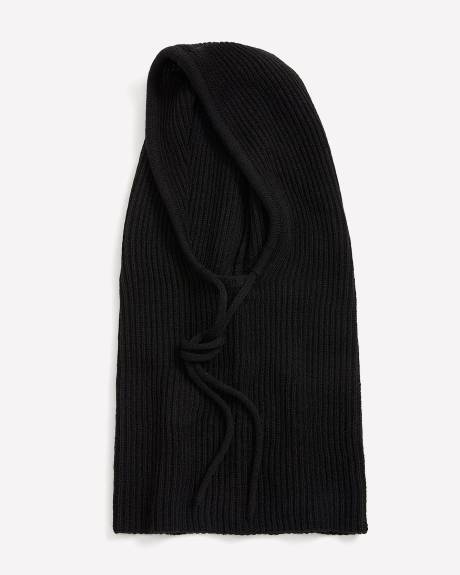 Cagoule noire côtelée
