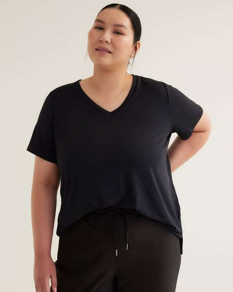 Short-Sleeve Tee with Crisscross Mesh Back - Active Zone