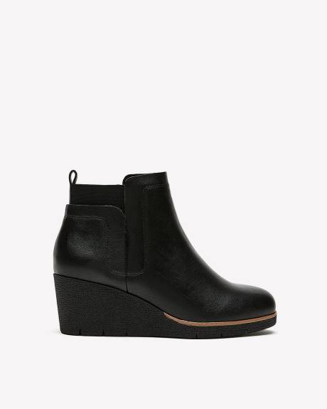 Extra Wide Width, Black Wedge Bootie