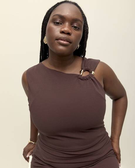 Straight Midi Dress with Pleats - Addition Elle