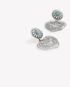 Boucles d'oreilles western en forme de coeur