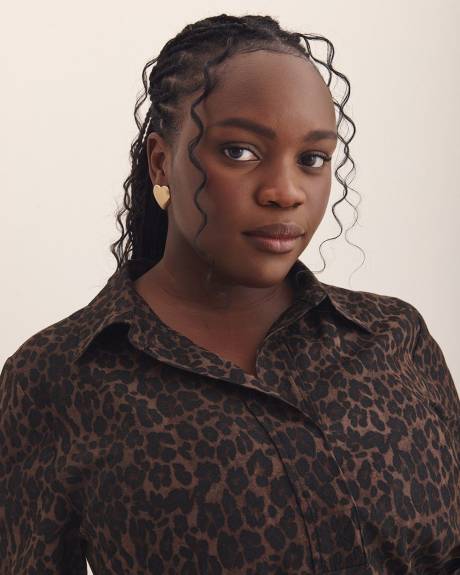 Leopard-Print Utility Dress - Addition Elle