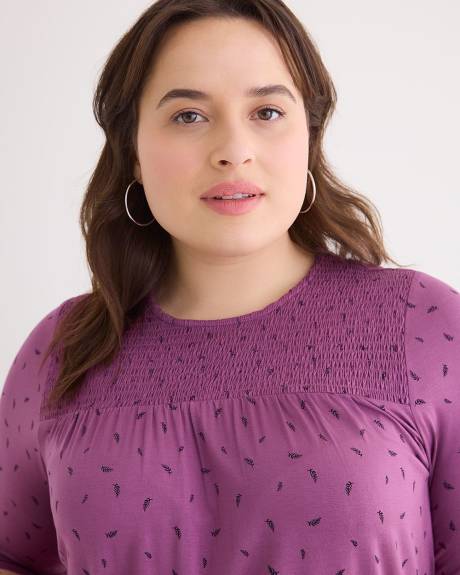 Tunic Knit Top with Smocking