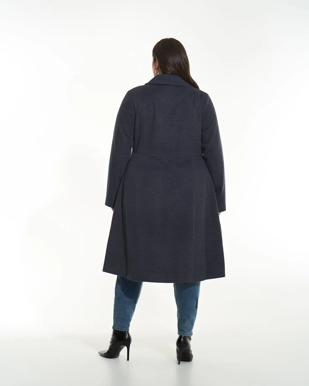 Manteau long a mailles herringbone Addition Elle Penningtons