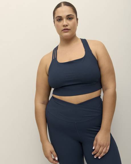 Ribbed Crop Top with Asymmetrical Straps - Active Zone