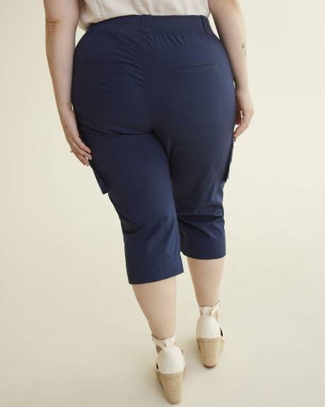 Pantalon capri avec bande de taille côtelée