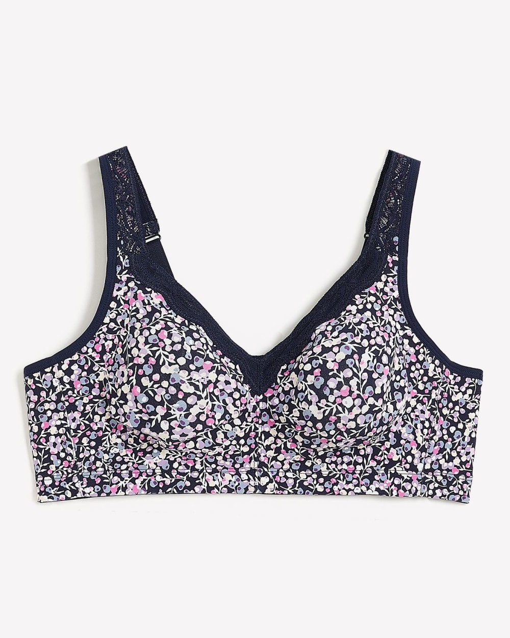Sports bra molded cups wireless High Support berry-black patterned