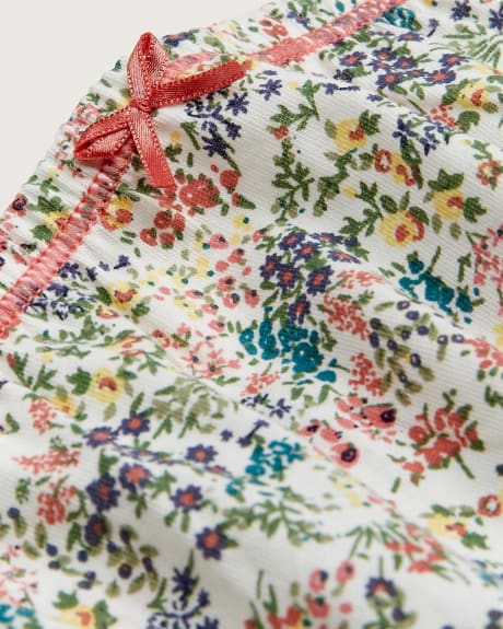 Culotte tanga en coton jersey à taille bases, imprimé jardin floral - ti VOGLIO