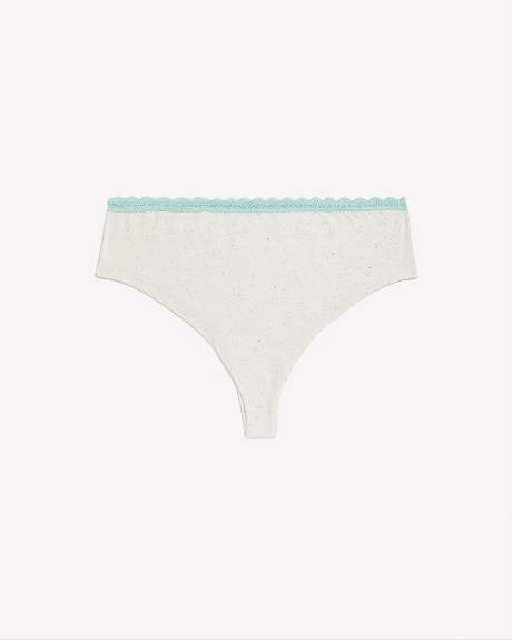 Heather Cotton Cheeky Brief with Lace Trim - ti Voglio